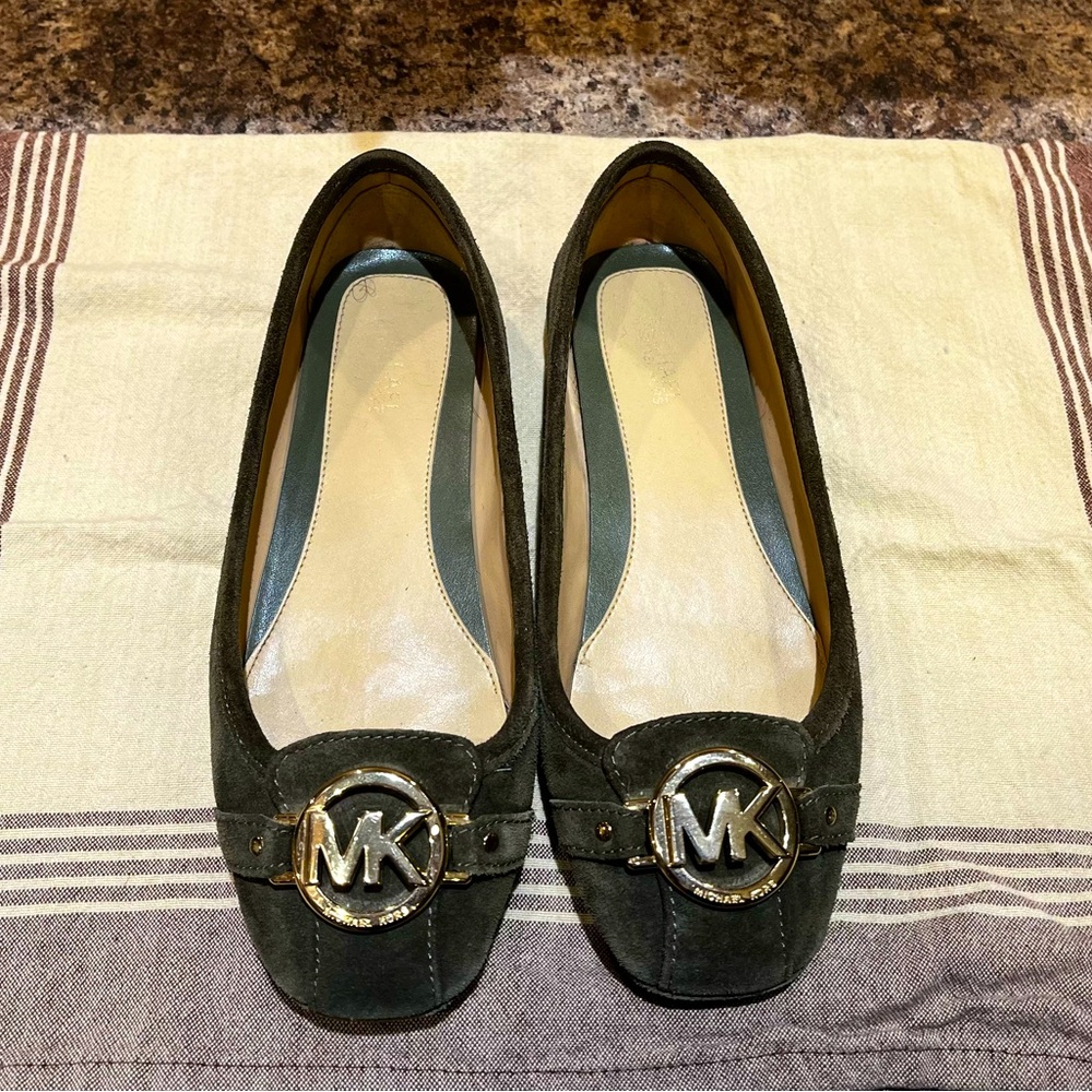 Michael Kors Women’s Forrest Green Suede Leather Fulton Moccasin Flats Sz 6